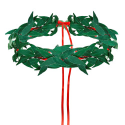 Věnec pro absolventy zelený s červenou stužkou